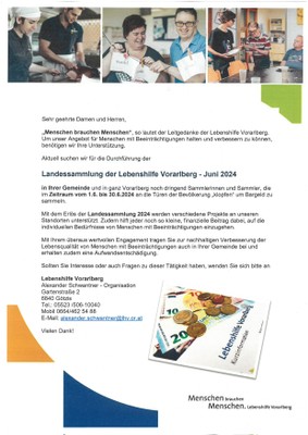 Landessammlung der Lebenshilfe Vorarlberg - Juni